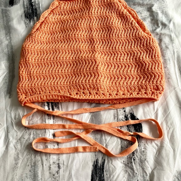 High Neck Sweater Tank - Neon Orange - Picture 3 of 5